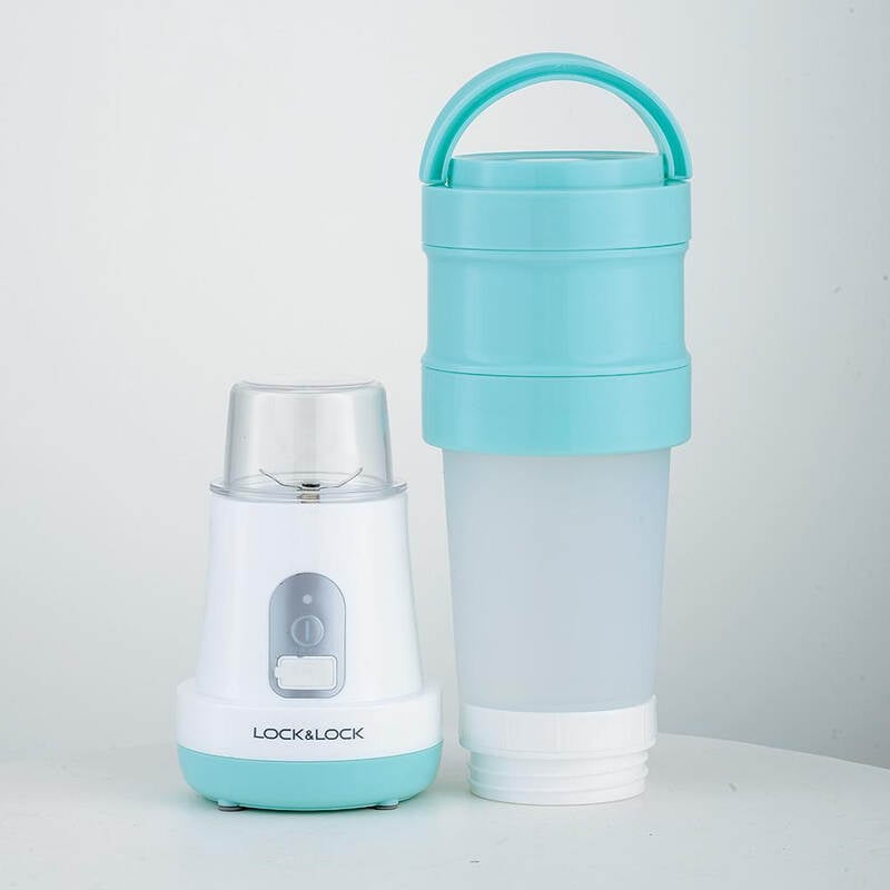 M&aacute;y Xay Sinh Tố C&oacute; Thể Gập Lại USB LocknLock, 500ML, DC7.4V, 2000mah, 70W - 2 M&agrave;u (Xanh Mint, Hồng) - EJM221 image number null